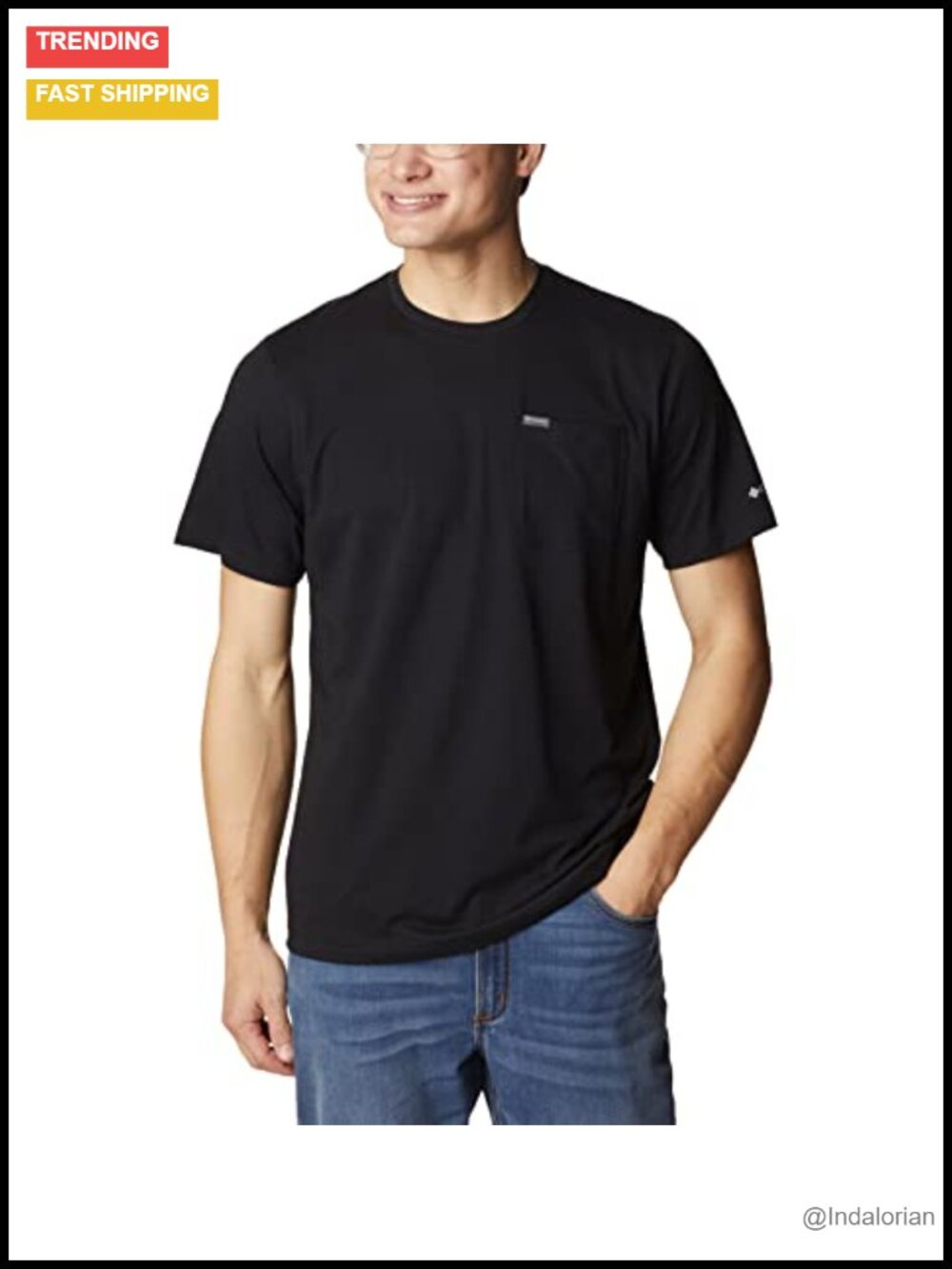 Columbia Men's Pocket Tee Moisture-Wicking Cotton Recycled Polyester Active